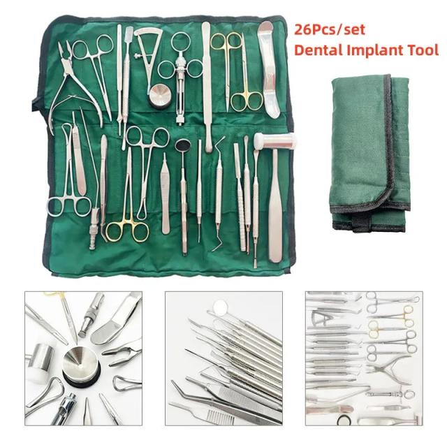 26Pcs/set Dental Implant Tools Kit Dental Tools Oral Surgery Tools Instrument Set Dental Implant Basic Kit Dentist Surgical Tool on Productcaster.