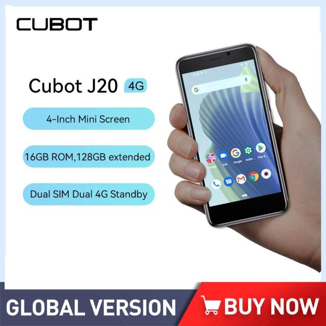 Cubot J20 4 Inch Mini Smartphones 2GB RAM 16GB ROM (128GB Extended) Dual SIM Dual 4G Android 12 Small Mobile Phones 2350mAh GPS on Productcaster.