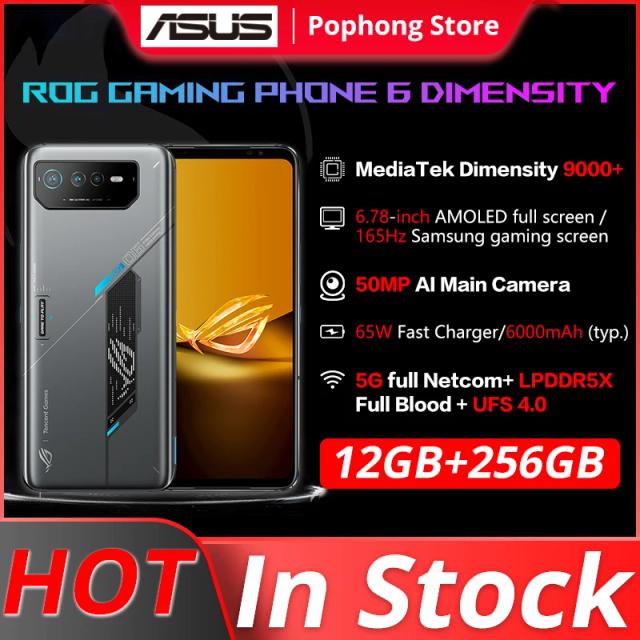 Global rom ASUS ROG Phone 6 6D 12GB 256GB Gaming Phone MediaTek Dimensity 9000+ 6000mAh Battery 165Hz E-Sports Screen ROG 6 on Productcaster.