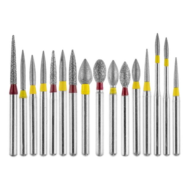 FO Type 10Pcs Dental Diamond Burs FG 1.6mm for High Speed Handpiece Polishing Teeth Stainless Steel on Productcaster.