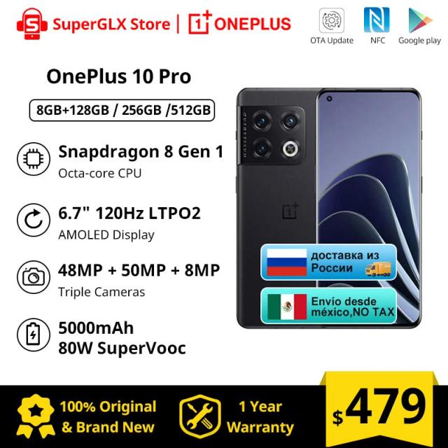 2022 New OnePlus 10 Pro 5G Smartphone Snapdagon 8 Gen 1 5000Amh 80W SuperVooc 6.7'' 120Hz LTPO2 AMOLED Display 48MP Camera 10pro on Productcaster.