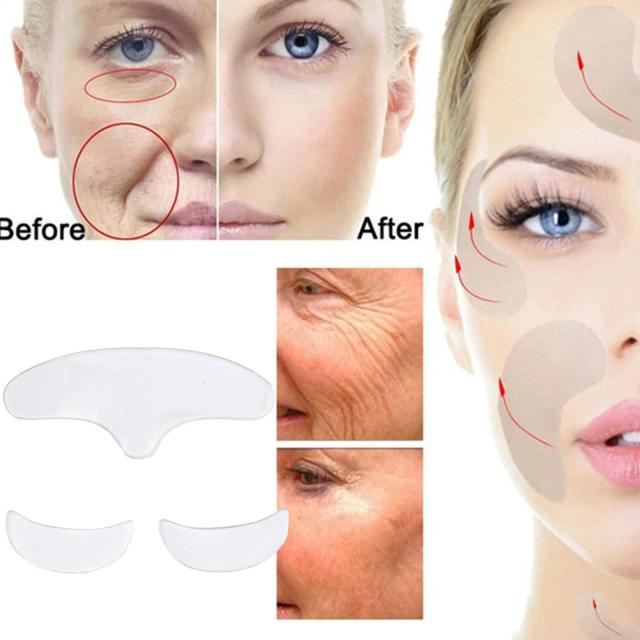 Facial Silicone Sticker Reusable Forehead Anti Wrinkle Patch Eye Mask Face Skin Care Tool Soft Comfortable Easy To Carry Patches on Productcaster.