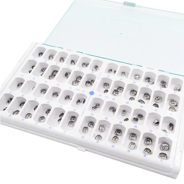 48Pcs/Kit Dental Stainless Steel Crown Kids Primary Molar Refill Pediatric Temporary Crowns for Orthodontic Customized Crown on Productcaster.