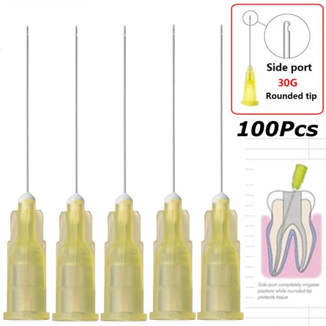 AG 100pcs/Bag Dental Endo Irrigation Needle Tip Dental Root Canal Lateral Irrigation Needle Diameter 0.3/0.4/0.5mm on Productcaster.