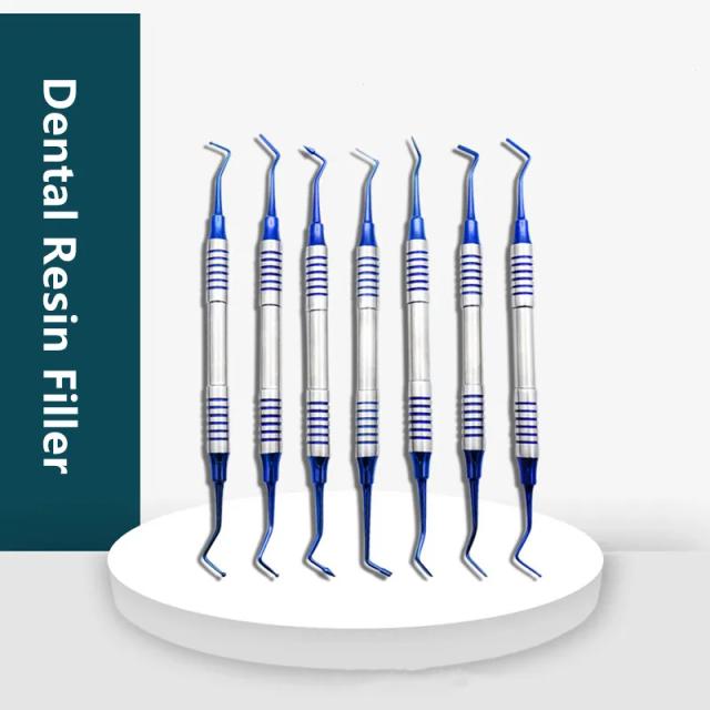 7Pcs/set Dental Resin Filler Spatula Titanium Plated Head Resin Filler Set Aesthetic Restoration Kit Dental Instrument on Productcaster.