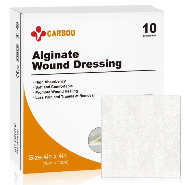 10pcs 4"x4" Calcium Alginate Wound Dressing Soft and Absorbent Dressing Gauze, Non Stick Pads on Productcaster.