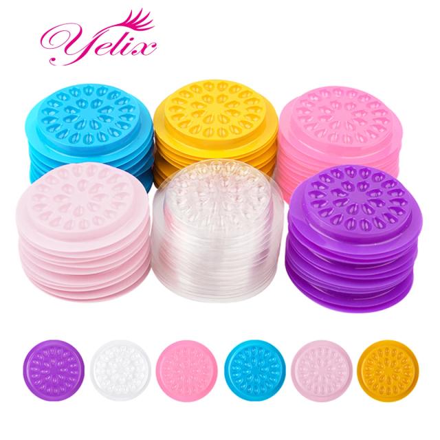 Yelix Eyelashes Glue Holder Eyelash Extension Supplies Lashes Accessories Eye Glue Plate Pads Lash Glue Bows Makeup Tools on Productcaster.