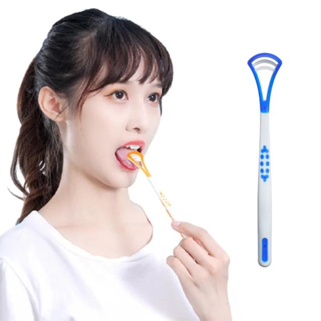 1Pc Tongue Scraper Brush Plastic Oral Care Cleaner Remove Tongue Coating Fresh Breath Oral Mouth Hygiene Care on Productcaster.