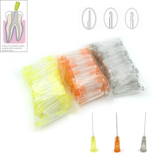 100Pcs Dental Endo Irrigation Needle Tip 25G/27G/30GA 30G End-Closed Side Hole Endo Syringe Root Canal Washing Needle Tip on Productcaster.