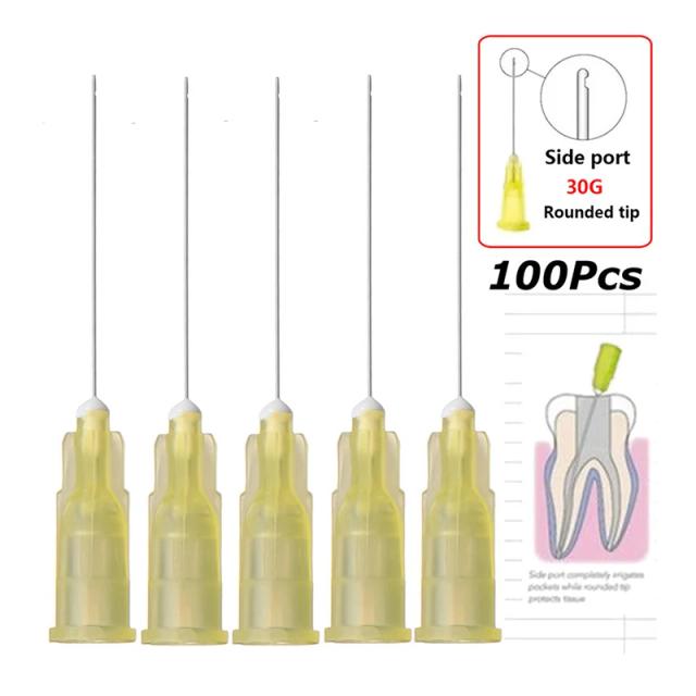 100pcs Dental Irrigation Needle Sterile Endodontic Irrigation Needle Tips 30GA Plain Ends Notched Endo needle tip Syringe on Productcaster.