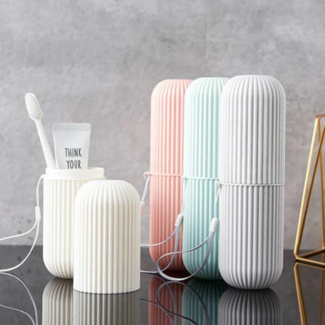 Travel Portable Toothbrush Cup Bathroom Toothpaste Holder Storage Case Box Organizer Travel Toiletries Storage Cup New Creative on Productcaster.