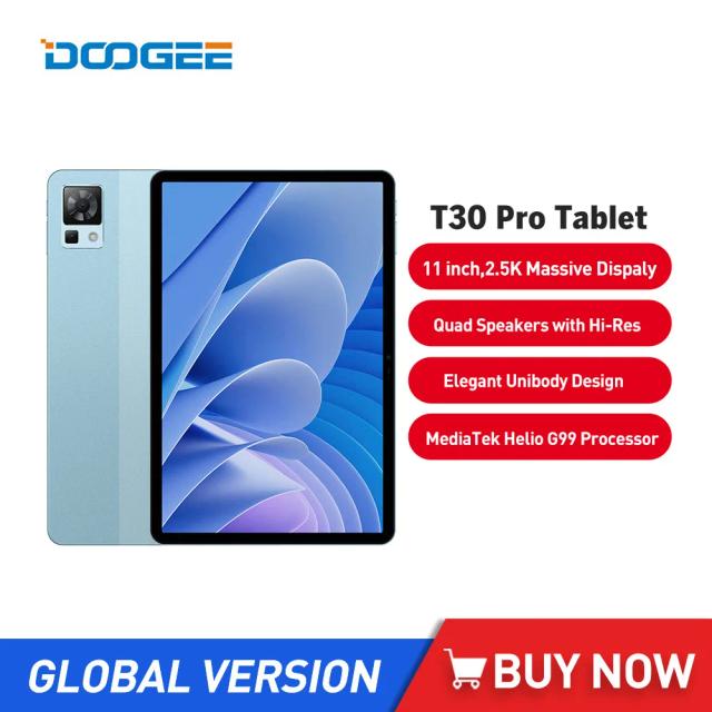 DOOGEE T30 Pro Tablet Helio G99 11Inch 2.5K Display TÜV Certified 8GB+256GB 8580mAh 20MP Main Camera Hi-Res Quad Speakers Tablet on Productcaster.