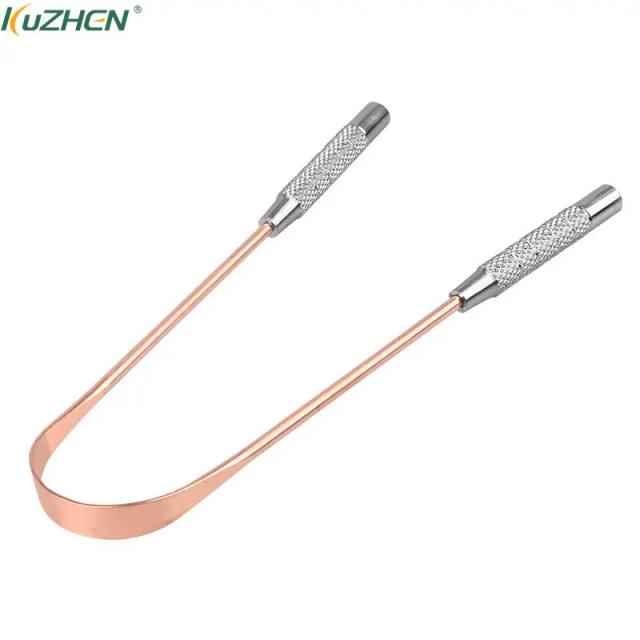 1PCS Pure Copper Tongue Scraper Oral Cleaner Brush Fresh Cleaning Hygiene High Quality Tounge Scraper on Productcaster.