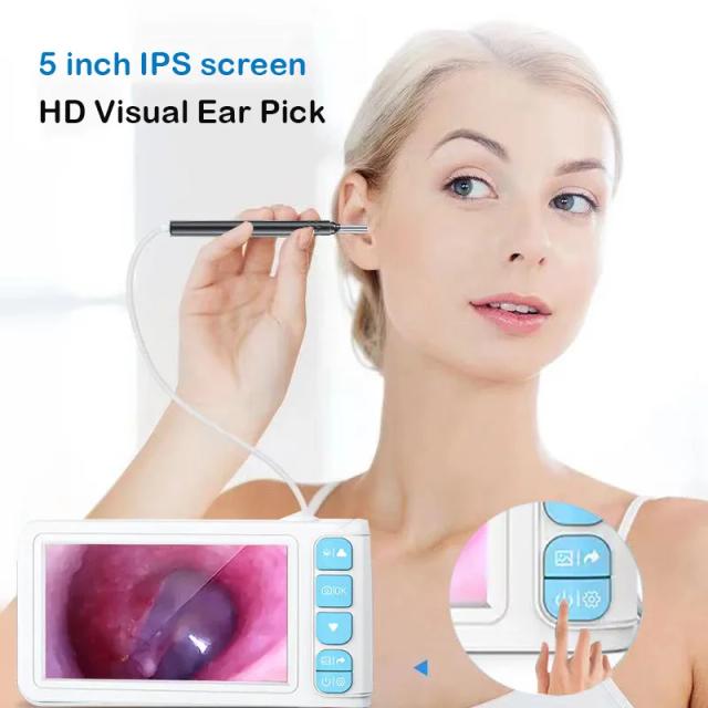 P90 Clear digital otoscope with camera diameter 3.9mm 5inches screen camera auto repair application ear oral nose inspection on Productcaster.