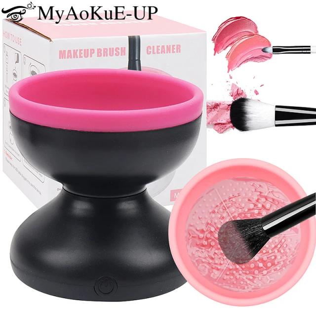 Portable Usb Makeup Brush Cleaner Machine Silicone Electric Cosmetic Brush Clean dryer Tool Automatic Washing Spinner Gadget on Productcaster.