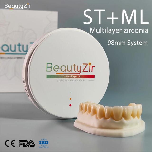 Multilayer Dental Zirconia Blocks ST+ML 98mm Open System CAD CAM Beautyzir on Productcaster.