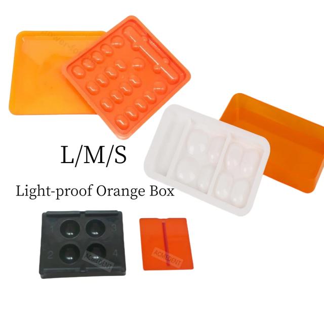 L/M/S Dental Light Cure Hand Shield Composite Mixing Cover Orange Shading Box on Productcaster.