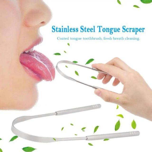 Stainless Steel Tongue Scraper Cleaner Fresh Breath Hygiene Care Cleaning Tools Toothbrush Oral Coated Wholesale Tongue D6N3 on Productcaster.