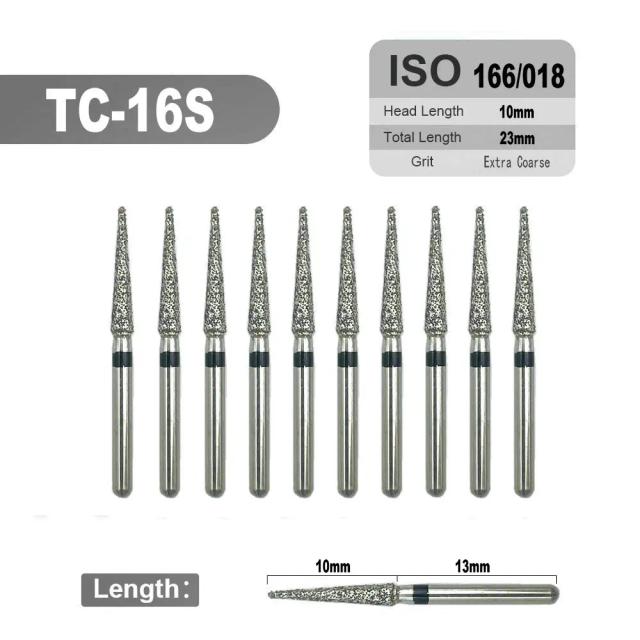 10pcs Tapered Point Needle Dental Diamond Burs Dia-burs for High Speed Handpieces Tooth Seperators Teeth Whitening Tools on Productcaster.