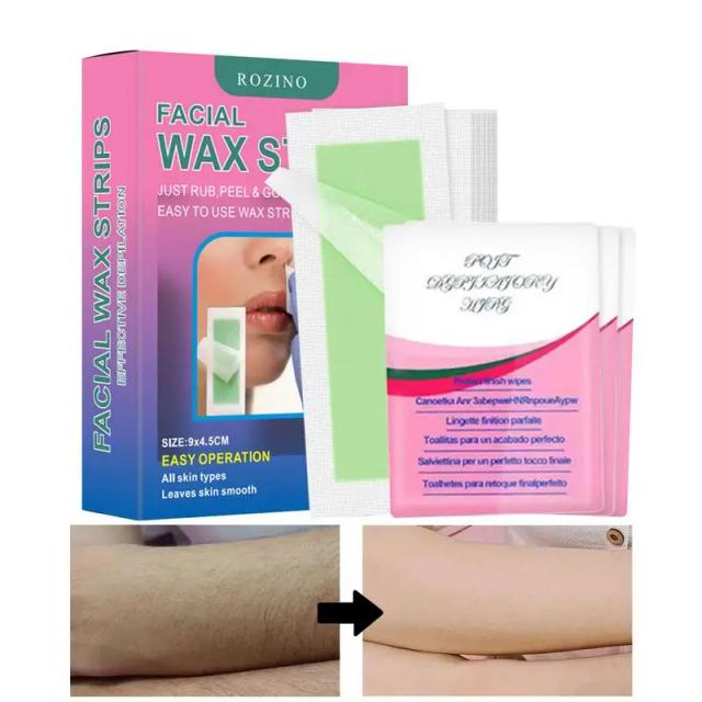 Facial Hair Remover Wax Strips With Beeswax Hair Removal Waxing Products For Women 30Pcs Long-lasting Face Hair Remover on Productcaster.