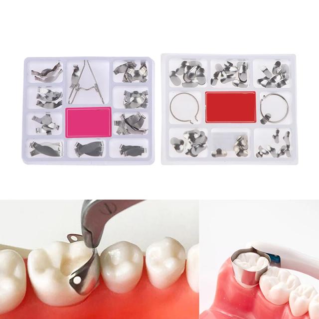 100Pcs Dental Matrix Sectional Contoured Metal Matrices Band Resin Clamping/Seperating Ring for Teeth Replacement Dental Tools on Productcaster.