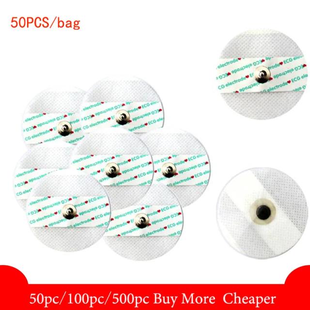 50PCS/Lot Electrode Patch Medical Disposable ECG EKG Accessories Non-Woven Electrode Pads Electrocardiogram Muscle Stimulator on Productcaster.