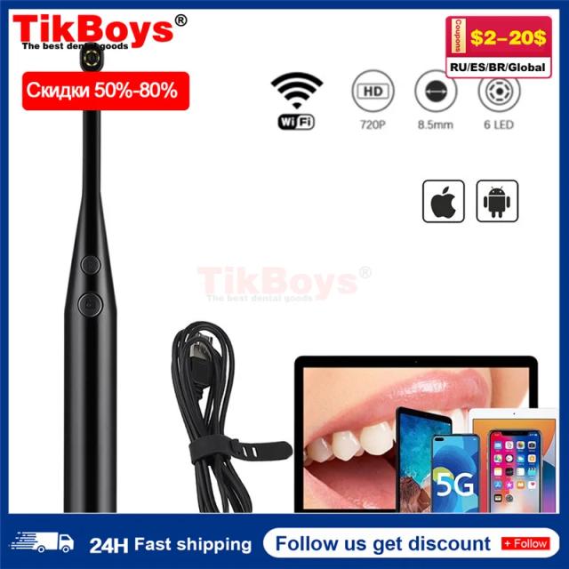 1080P WIFI Oral Dental Endoscope Intraoral Camera 8 LED Light Inspection Oral HD Video Teeth Inspection Dental Tooth Whitening on Productcaster.