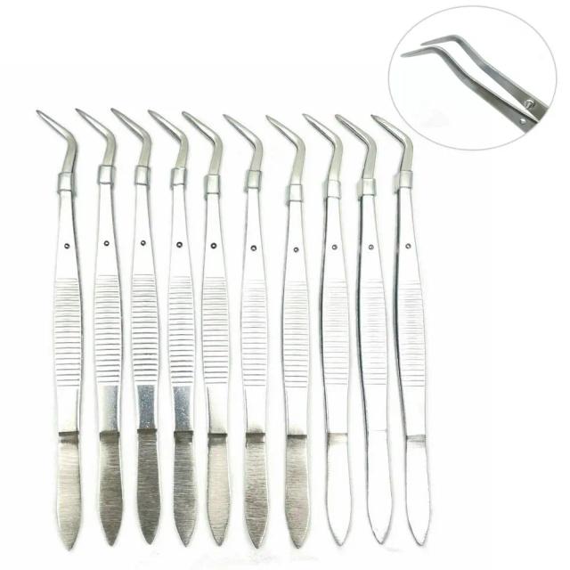 10pcs Stainless Steel Dental Forceps Dental Twezzers Dental Mouth Mirror Teeth Probe Dental Instrument Tooth Examination Tools on Productcaster.