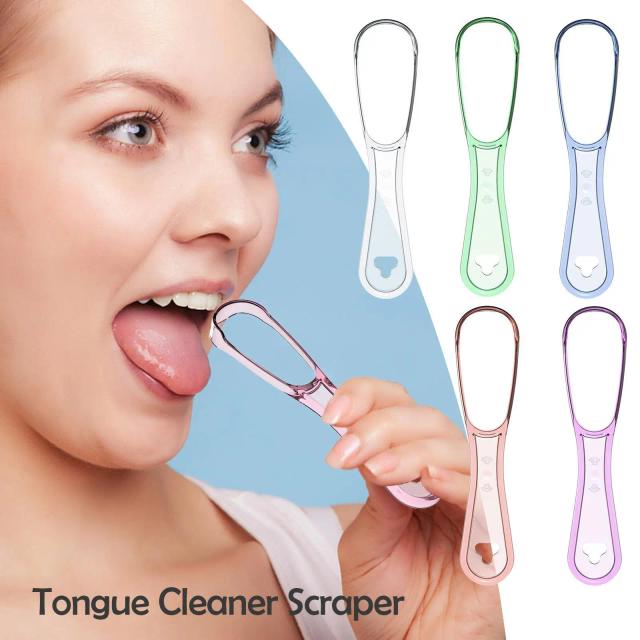 1PC Tongue Cleaner Scraper Health Care Tongue Cleaner Scraper Remove Stains Fresh Breath Tongue Cleaning Tool for Adult H3W3 on Productcaster.