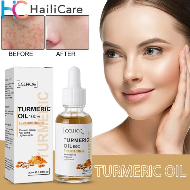 30ml Turmeric Oil Skin To Lightening Acne Dark Patches Acne Bright Skin Dark Spot Corrector Anti Aging Face Whitening Serum Care on Productcaster.