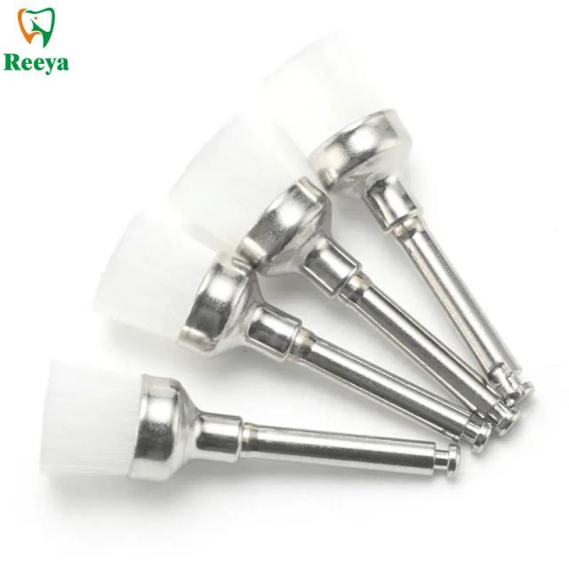 Dental White Bowl Brush Polishing Brush Nylon 100 Pcs/Pack Dental Tools Material Equipment Consumables Cleaning Brush Engine Use on Productcaster.