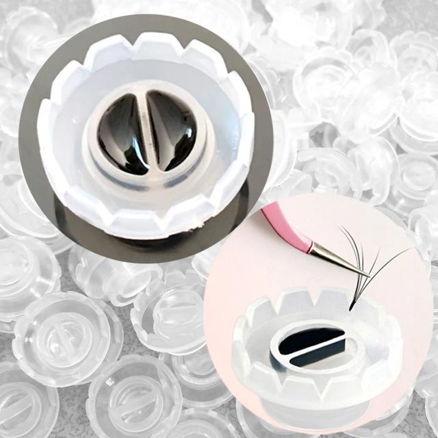 50/100Pcs Wholesale Disposable Eyelash Glue Fan Cup Rings Holder Container Tattoo Pigment Eyelash Extension Tools Lash Supplies on Productcaster.