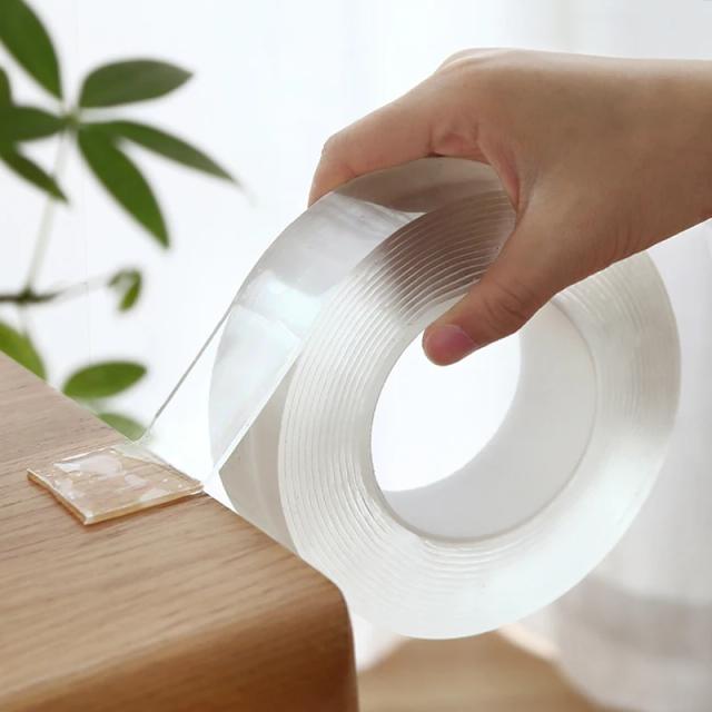 1/2/3/4/5M Nano Tracsless Tape Double Sided Tape Transparent No Trace Reusable Waterproof Adhesive Tape Cleanable Home Tape on Productcaster.