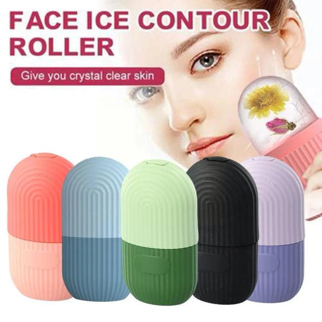 Facial Ice Cube Mold Silicone Freezing Beauty Swelling Washable Moisturizing Massager Oven Pink Icing Face Mould B9P0 on Productcaster.