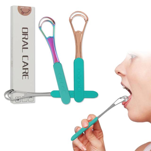 Stainless Steel Tongue Scraper with Portable Travel Case U Shape Tongue Cleaner Oral Tongue Brush Fresh Breath for Adult on Productcaster.