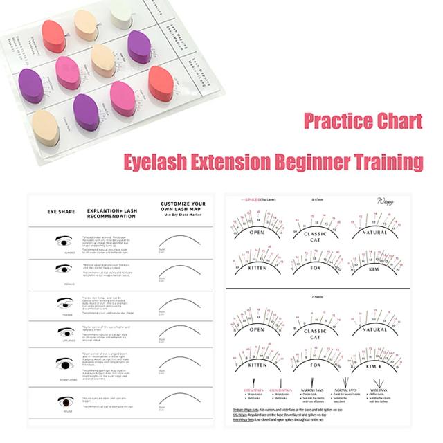 1Pcs Practice Chart Beginner Lash Map For Eyelash Extension Lash Mapping Chart Reusable Lash Extension Curl and Diameter on Productcaster.