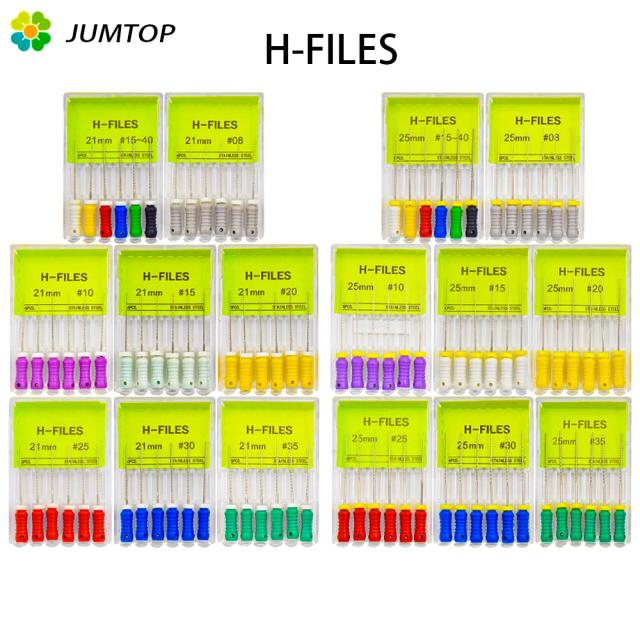 6Pcs/Pack Dental Files Hand Use H-Files 21/25mm Stainless Steel Endodontic Root Canal Files Dentist Tools Dental Lab Instruments on Productcaster.