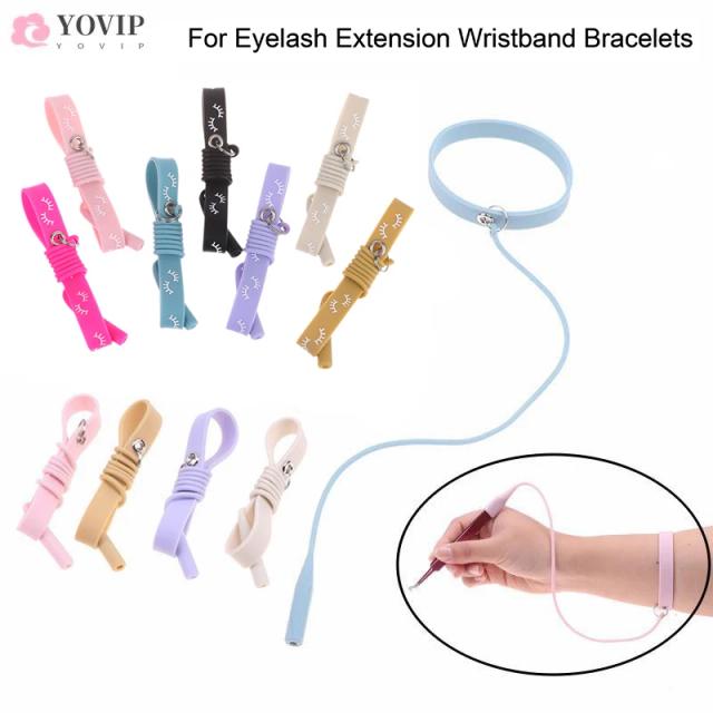 Silicone Wrist Strap Grafting Eyelash Tweezers for Extension Bracelet Cilia Tweezers Protector Auxiliary Makeup Tool Supplies on Productcaster.