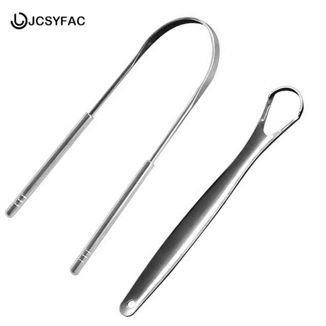 2PCS Oral Tongue Cleaner Stainless Steel U Type Tongue Scraper Brush Cleaning Coated Tongue Toothbrush Oral Hygiene Care Tools on Productcaster.