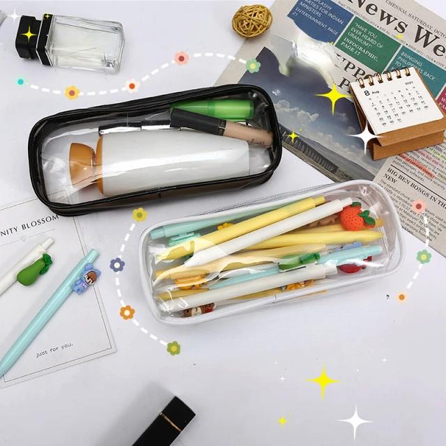 Women's Cosmetic Bag Transparent Travel Accessories Makeup Zipper Waterproof for Girl Student PVC Brush Pencil Case Pouch on Productcaster.