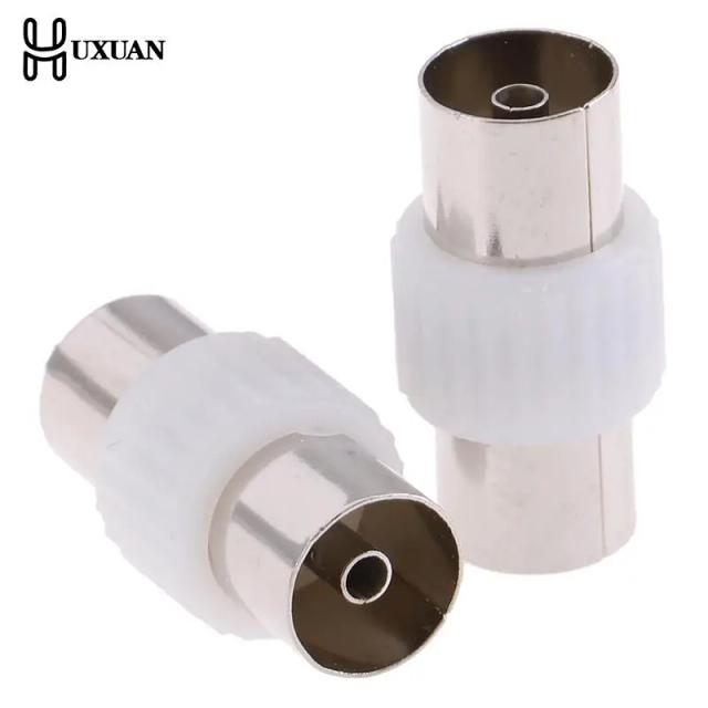 2pairs=4pcs Female To Female TV Plug Jack For Antennas TV RF Coaxial Plugs Adapter Connector on Productcaster.