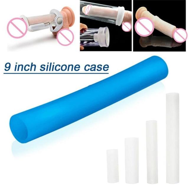 Silicone Sleeve Penis Extender Pump Vacuum Cap Accessories Enlargement Glans Protector Reusable Various Sizes Dick Clamping Kit on Productcaster.