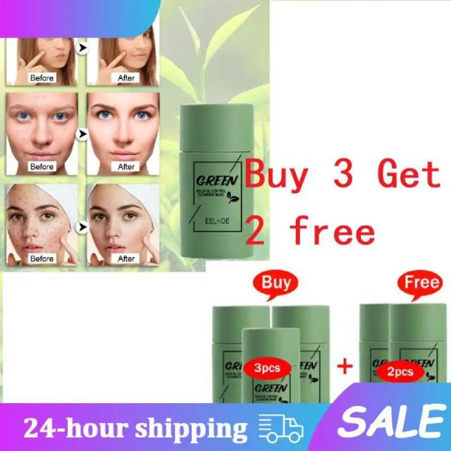 Green Tea Mask Face Clean Oil Control Deep Moisturizing Cleansing Shrink Pores Blackhead Acne Solid Face Mask Skin Care Makeup on Productcaster.