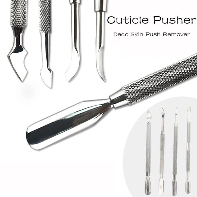 Stainless Steel Nail Cuticle Pusher Dead Skin Remover Cutter Fork Spoon Scraper Gel Polish Push Manicures Art Pedicure Tools on Productcaster.