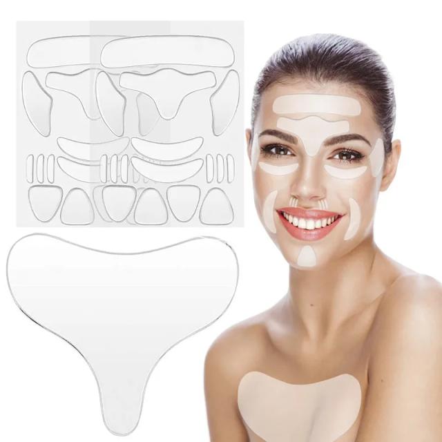 Reusable Silicone Anti-Wrinkle Pad Patch Face Neck Wrinkle Removal Patch Pad Facial Skin Lift Anti Aging Facial Beauty Tools on Productcaster.