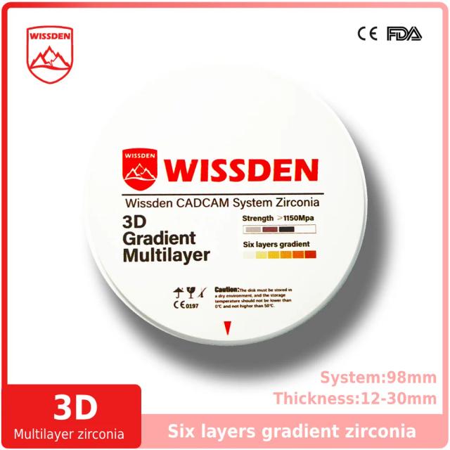 Wissden Dental Lab Materials Multilayer Zirconia Blocks 3D 98,12-30mm CAD/CAM on Productcaster.