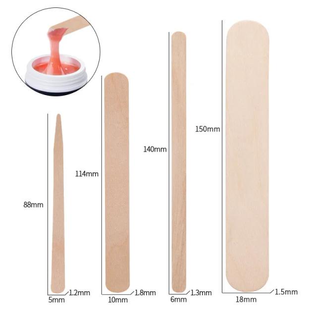 100pc Wooden Waxing Stick Hair Remove Disposable Spatula Bean Body Beauty Tool Face Eyebrows Applicator Depilation Wooden Stick on Productcaster.