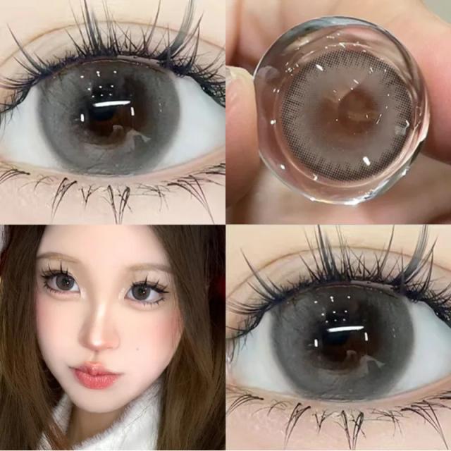 KSSEYE 2PCS Contact Lenses for Eyes With diopter Grey Lenses Beauty Pupils Natural Colored Pupils Cosmetics Circle Lenses Yearly on Productcaster.