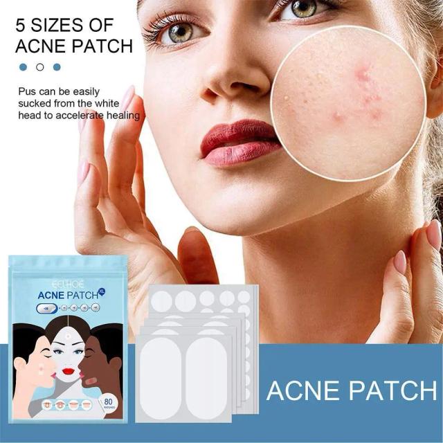 80pcs/Set Acne Acne Patch Large Size Acne Patch Hydrocolloid Bandage For Acne Skin Blemish Remover Skin Care on Productcaster.