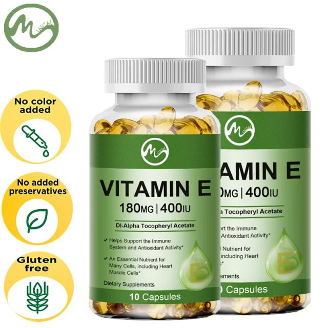 Mutsweet Vitamin E 180Mg (400 Iu) Dl-Alpha Dietary Supplement for Antioxidant Support Plants Extract Capsule Anti-Wrinkle Whiten on Productcaster.